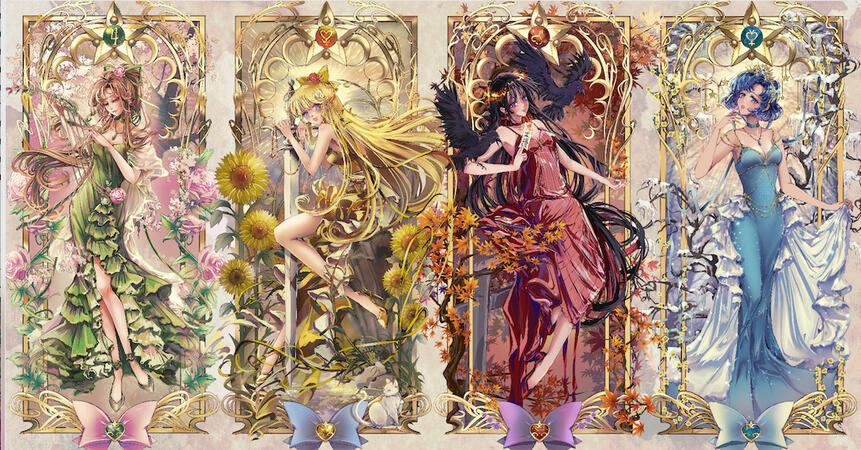 Alphonse Mucha + Sailor Scouts Alphonse Mucha + Sailor Scouts