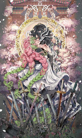 Klimts Kiss + Demon Slayer